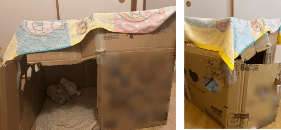ダンボールや100均のアイテムやで簡単DIY